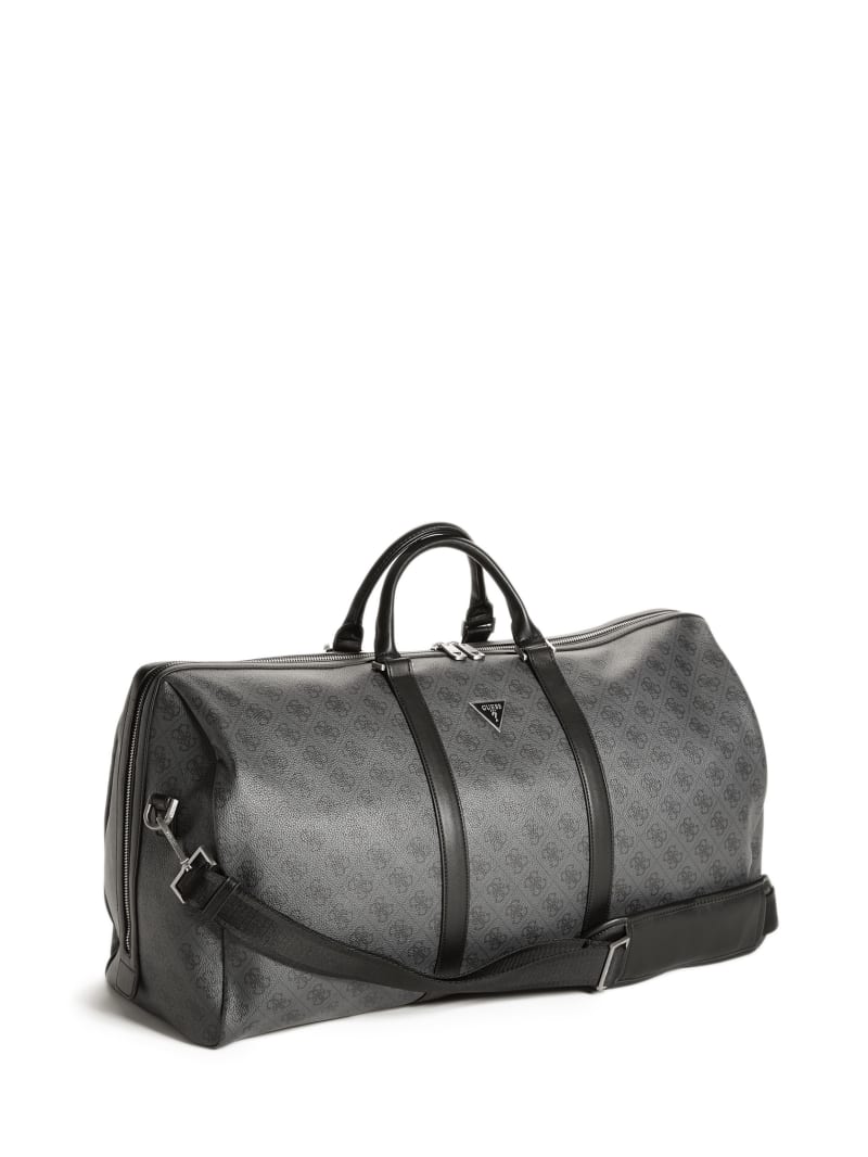 Black Men's Guess Vezzola Smart Weekender Duffle Bags | 8142067-RG