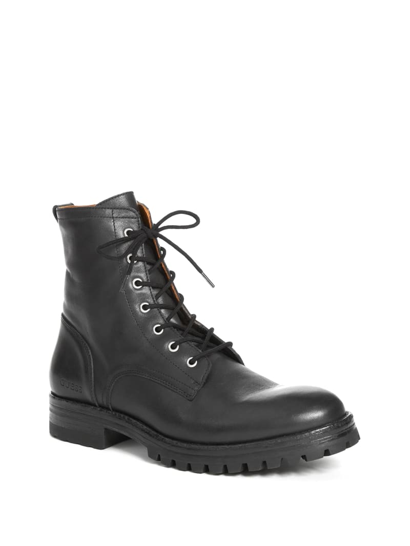 Black Men\'s Guess Vigo Combat Boots | 6253497-WP