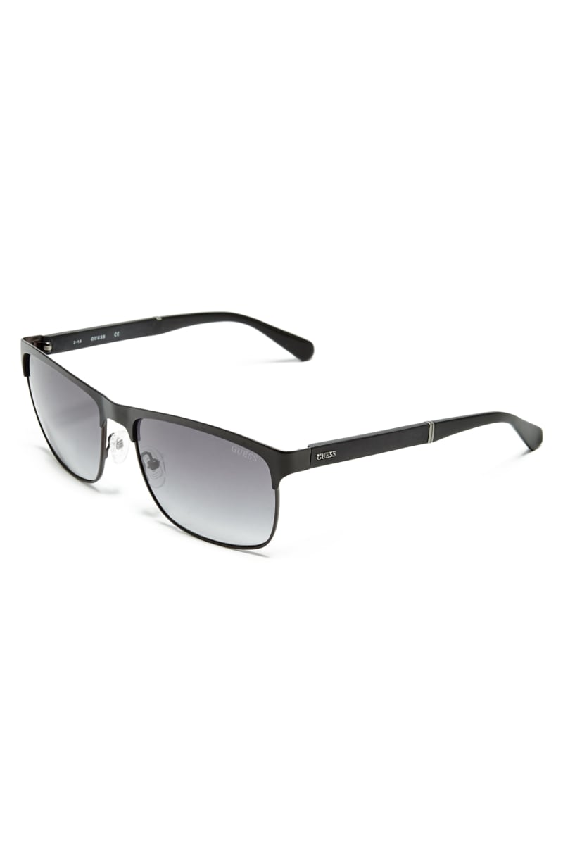 Black Men's Guess Vincent Clubmaster Sunglasses | 2684597-PQ