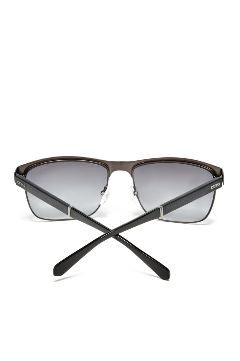 Black Men's Guess Vincent Clubmaster Sunglasses | 2684597-PQ