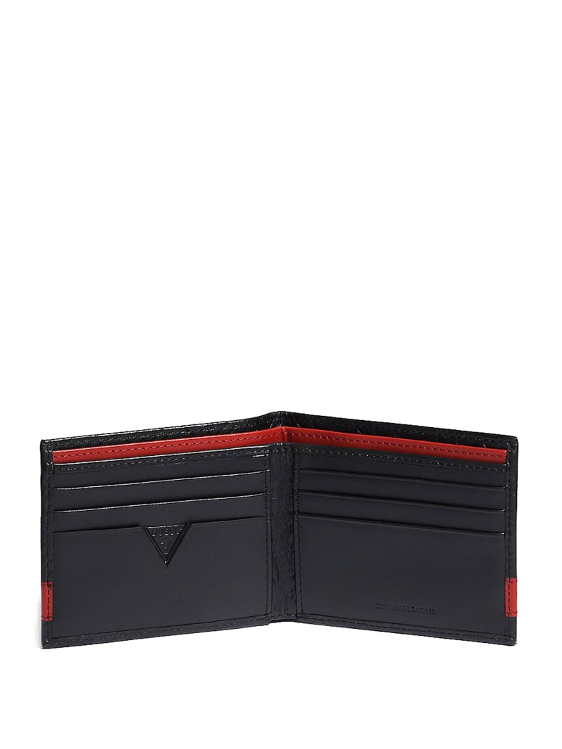 Black / Red Men's Guess Mesa Double Billfold Bags | 7830915-OJ