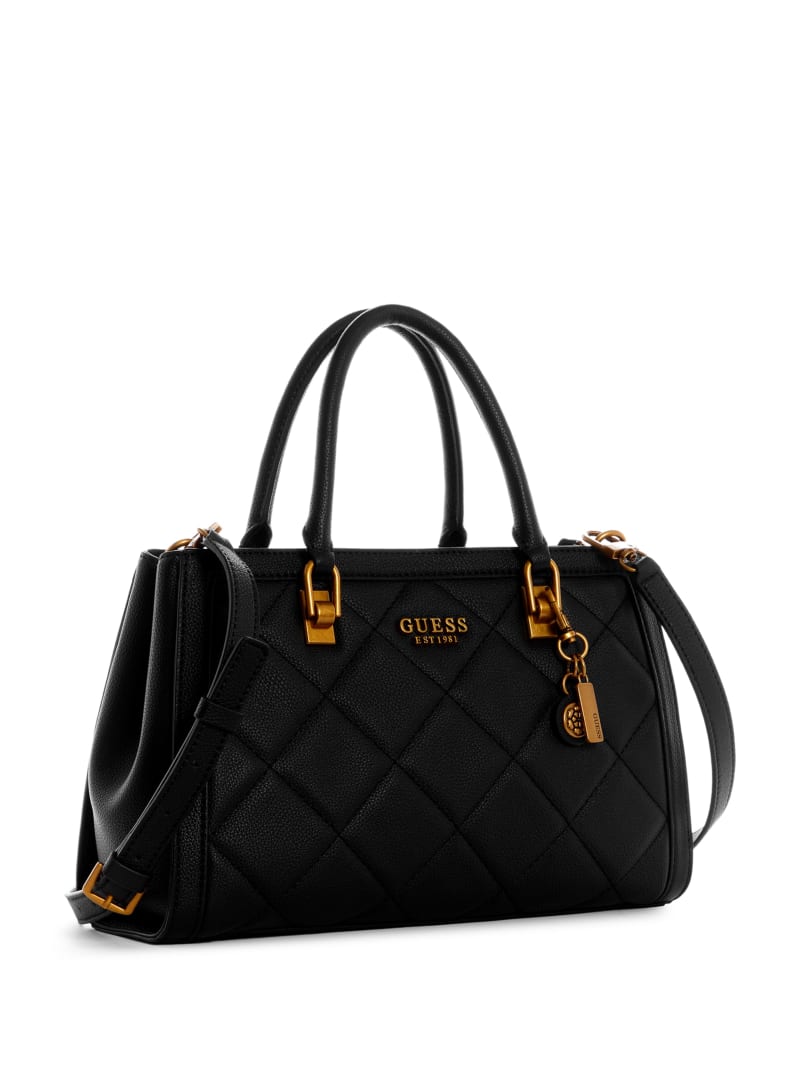 Black Women's Guess Abey Elite Girlfriend Satchel Bags | 1690758-MC