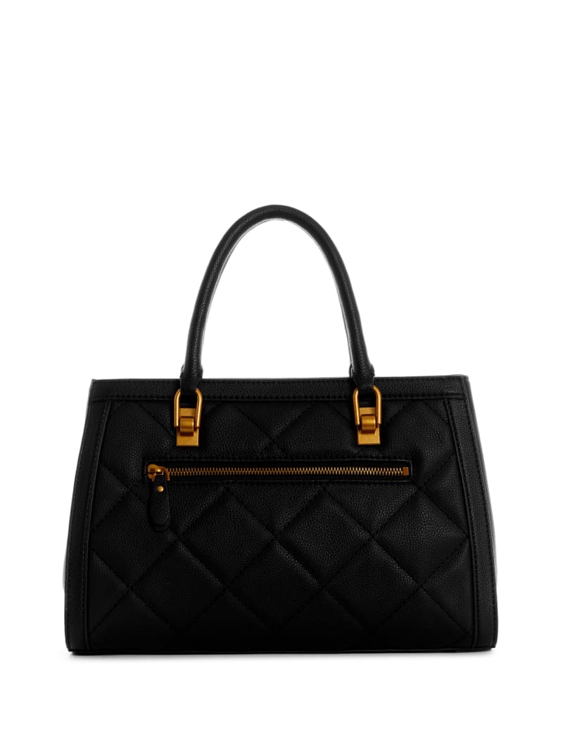 Black Women's Guess Abey Elite Girlfriend Satchel Bags | 1690758-MC