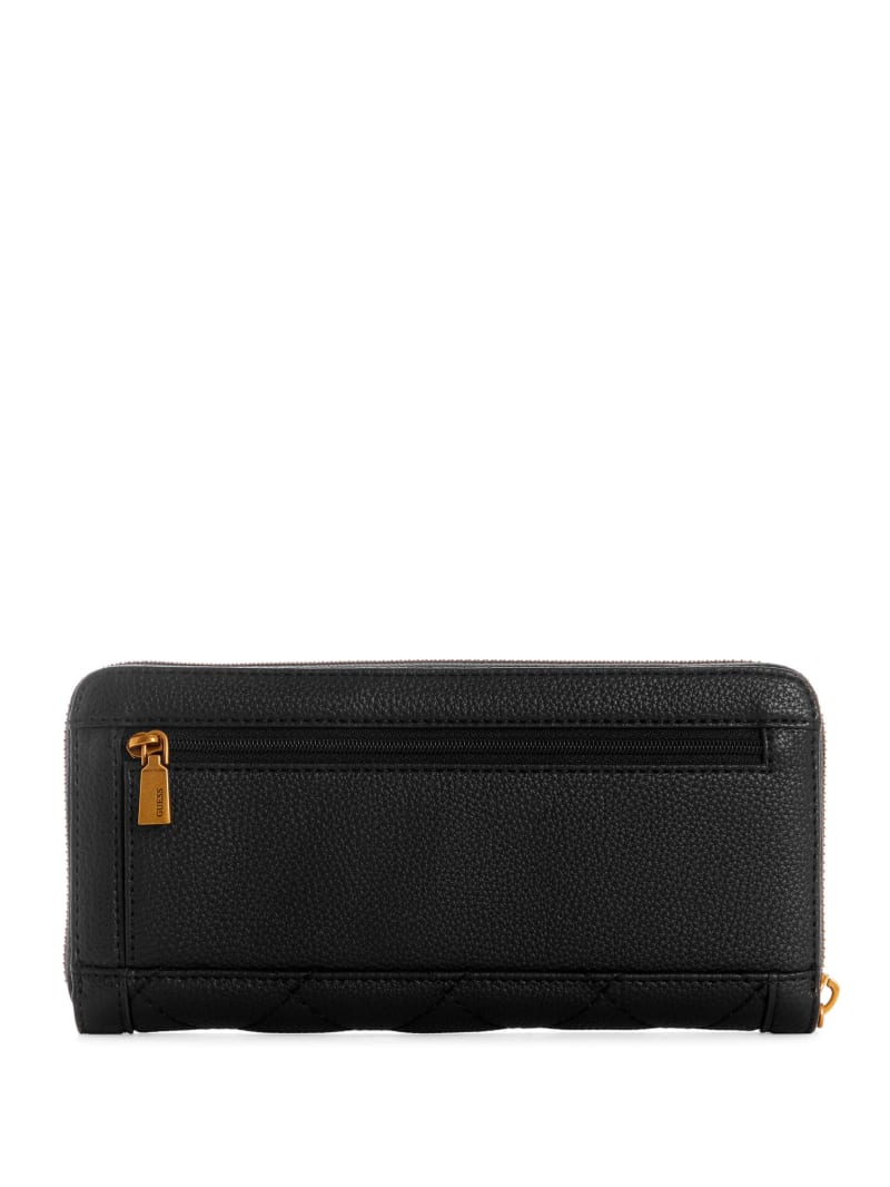 Black Women's Guess Abey Large Zip-Around Wallets | 3752948-ZI