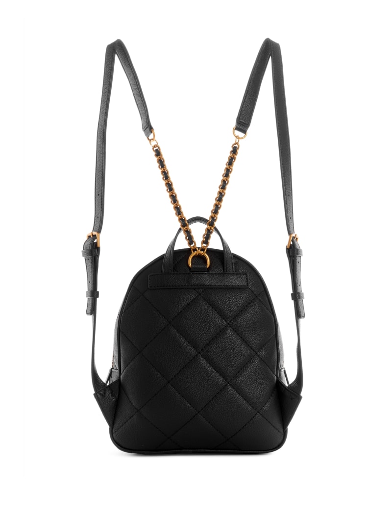 Black Women's Guess Abey Quilted Backpacks | 3476852-ZQ