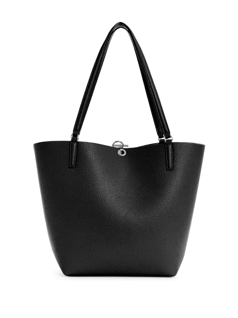 Black Women's Guess Alby Toggle Tote Bags | 0167425-AL