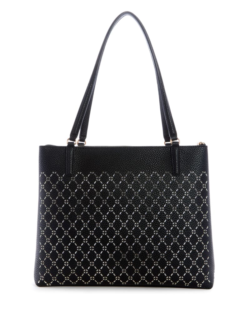 Black Women's Guess Amara Society Tote Bags | 5180246-WE