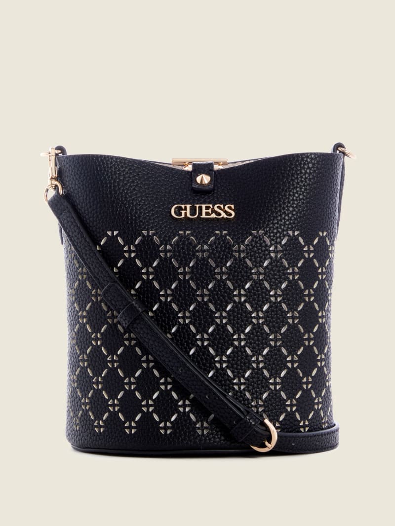 Black Women\'s Guess Amara Tote Bags | 0342581-FE