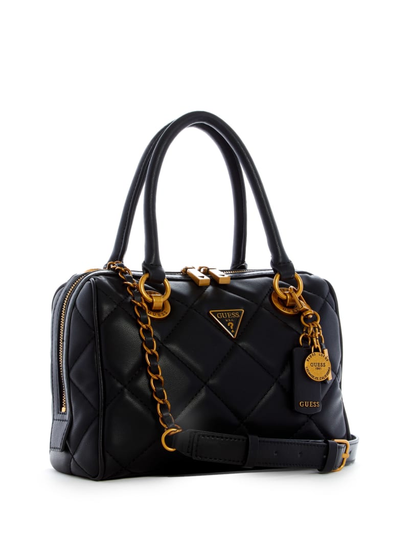 Black Women's Guess Cessily Box Satchel Bags | 1264803-KJ