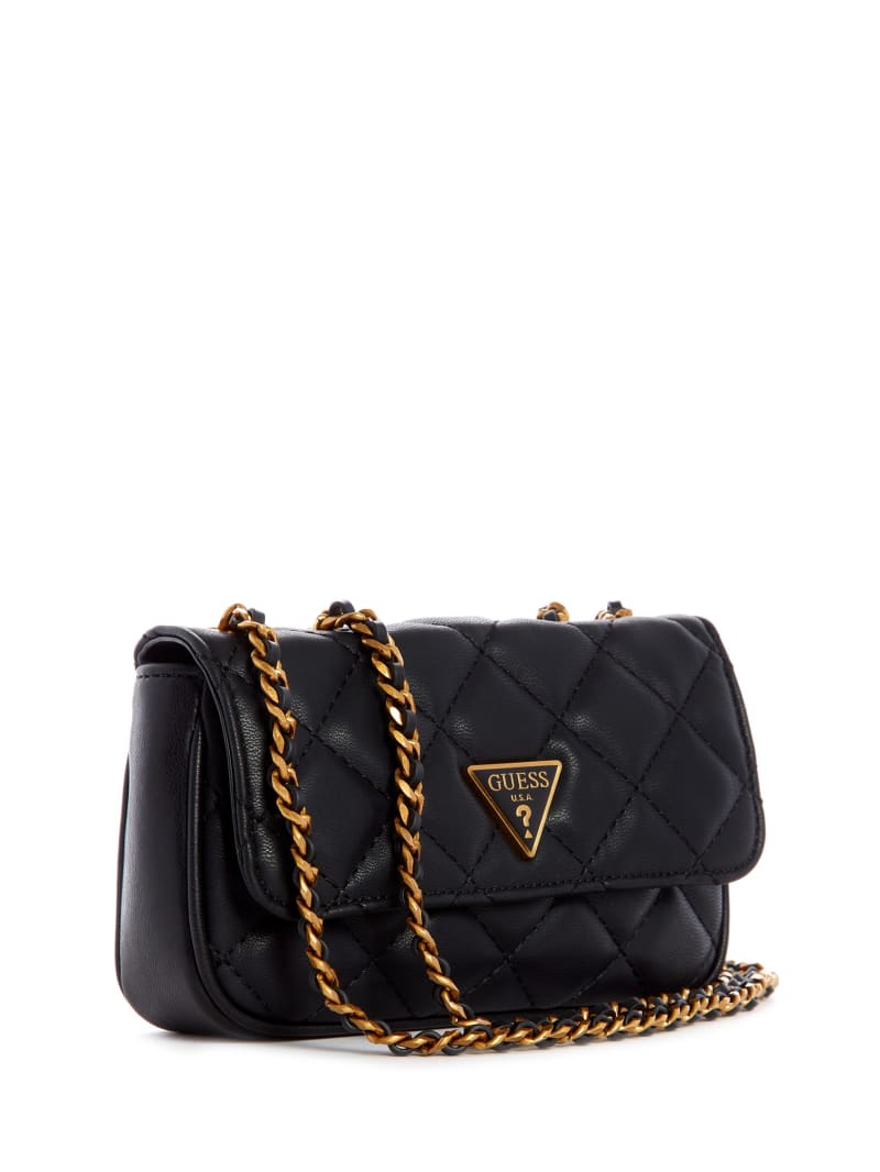 Black Women's Guess Cessily Quilted Convertible Mini Bag | 2360178-ZN