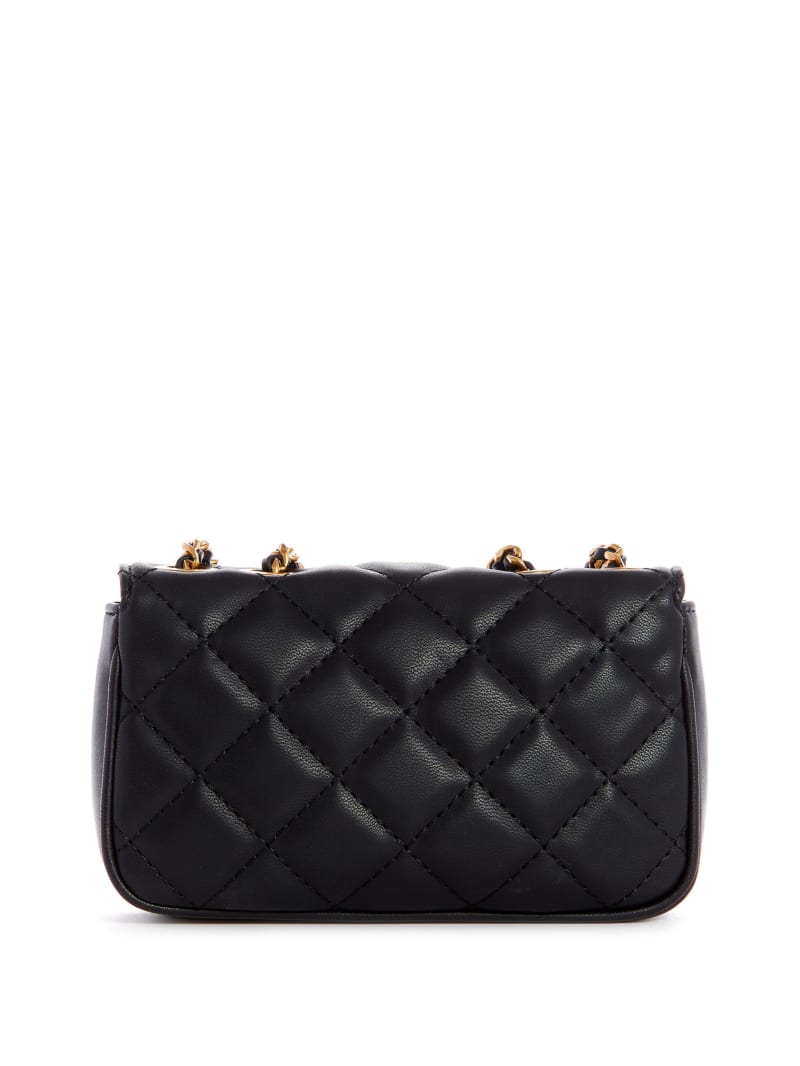 Black Women's Guess Cessily Quilted Convertible Mini Bag | 2360178-ZN