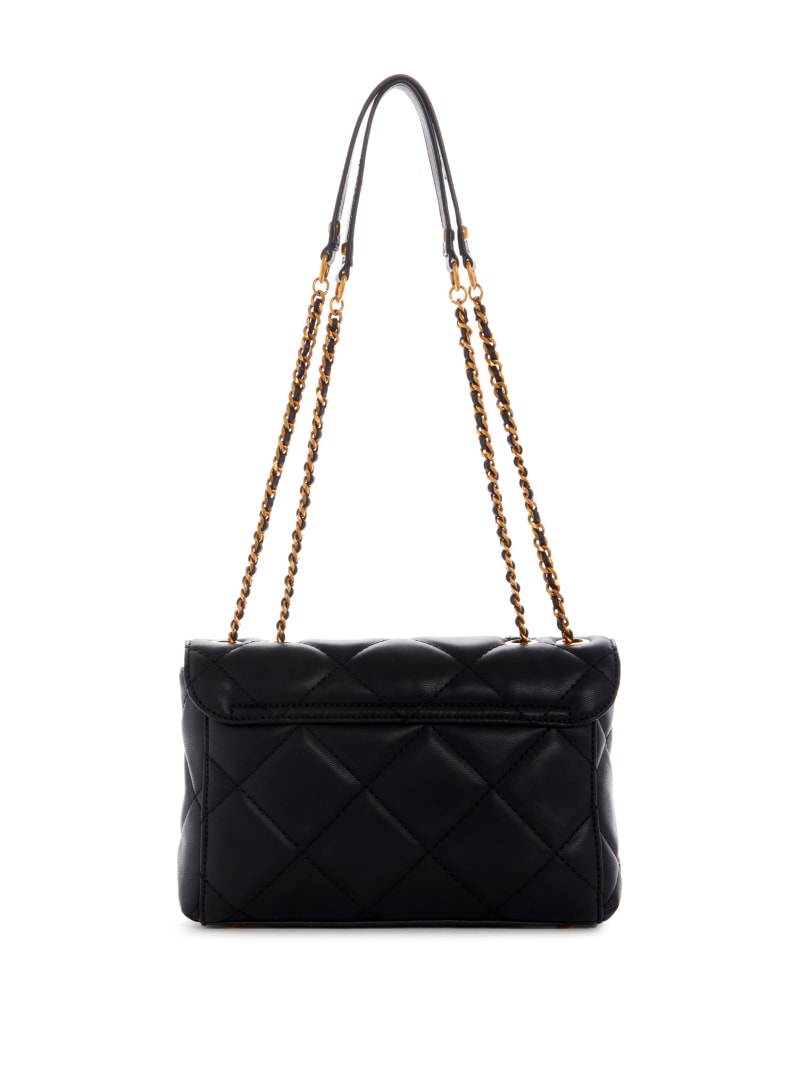 Black Women's Guess Cessily Quilted Convertible Crossbody Bags | 8746153-UZ