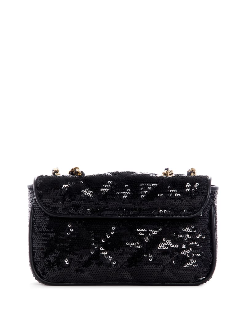 Black Women's Guess Cessily Sequins Convertible Mini Bag | 2940316-BA