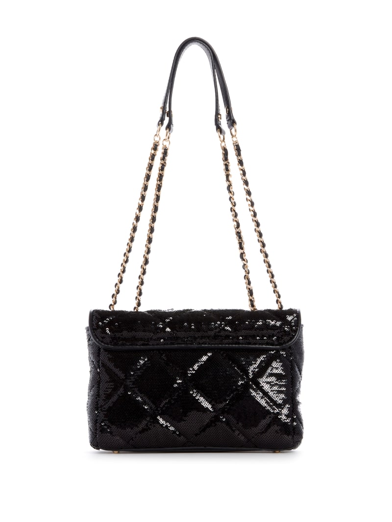 Black Women's Guess Cessily Sequins Convertible Crossbody Bags | 5629471-YW