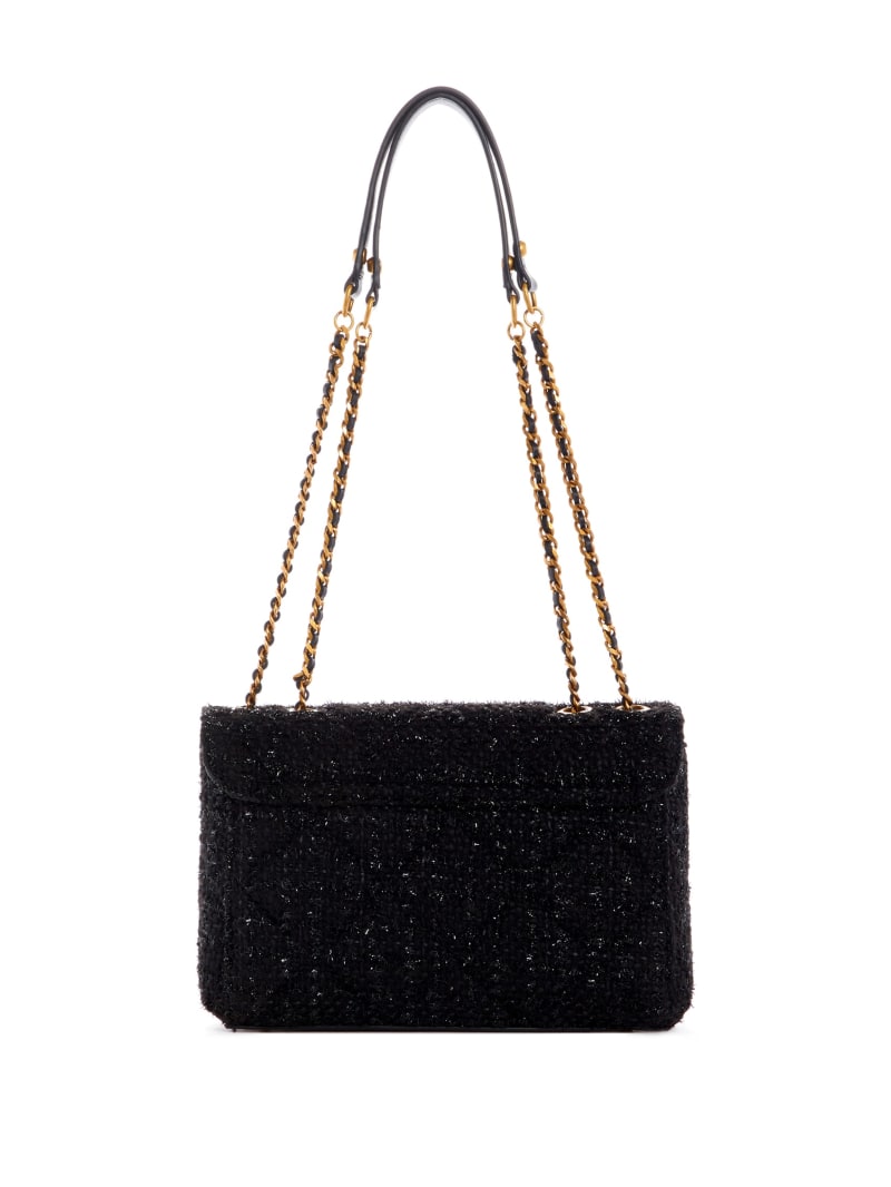 Black Women's Guess Cessily Tweed Convertible Crossbody Bags | 2934501-CL