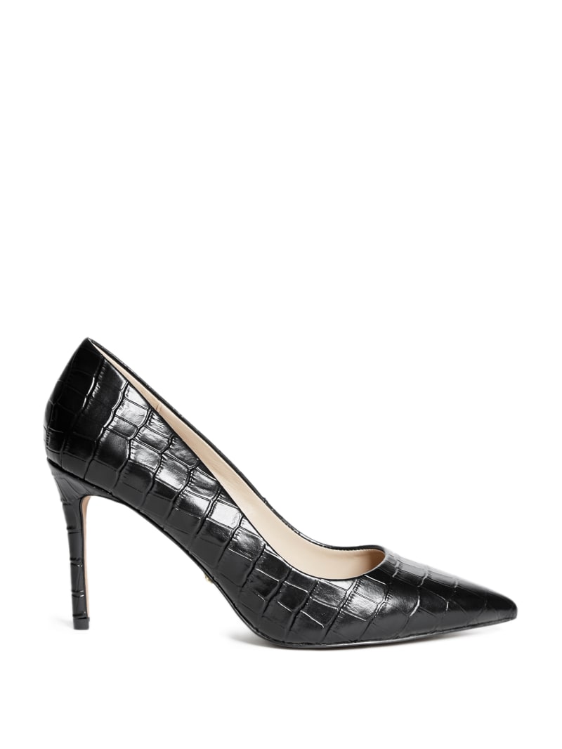 Black Women's Guess Classic Crocodile Pumps | 3905127-YB