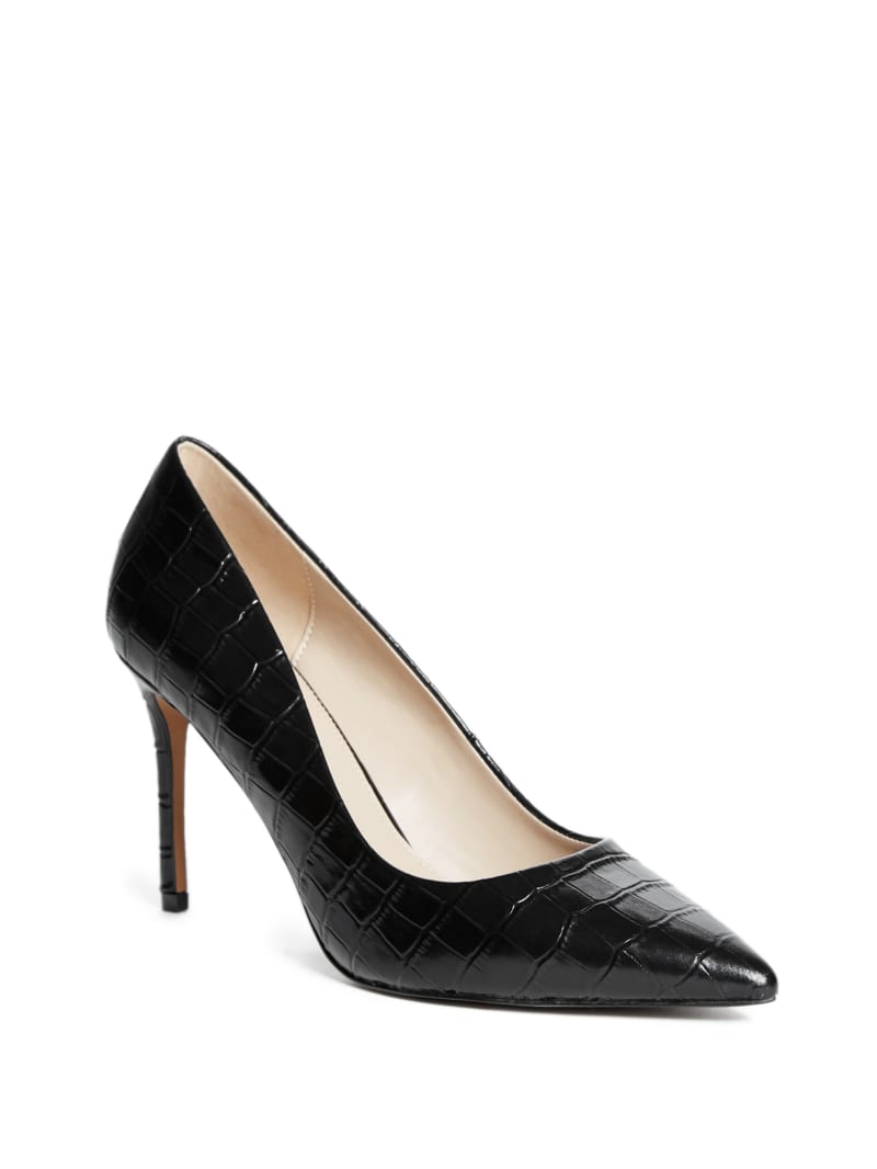 Black Women\'s Guess Classic Crocodile Pumps | 3905127-YB