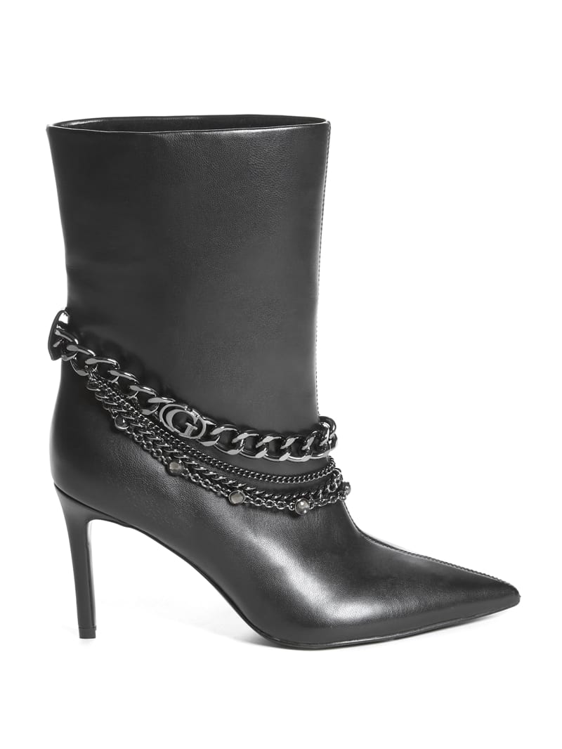 Black Women's Guess Dasilde Chain Boots | 2815970-LZ