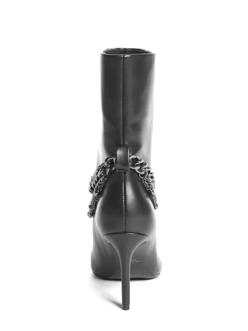 Black Women's Guess Dasilde Chain Boots | 2815970-LZ