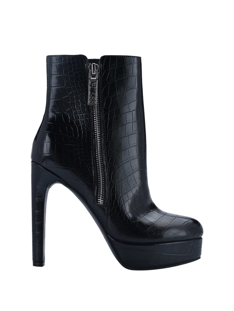 Black Women's Guess Dejah Croc Platform Boots | 8591406-HX