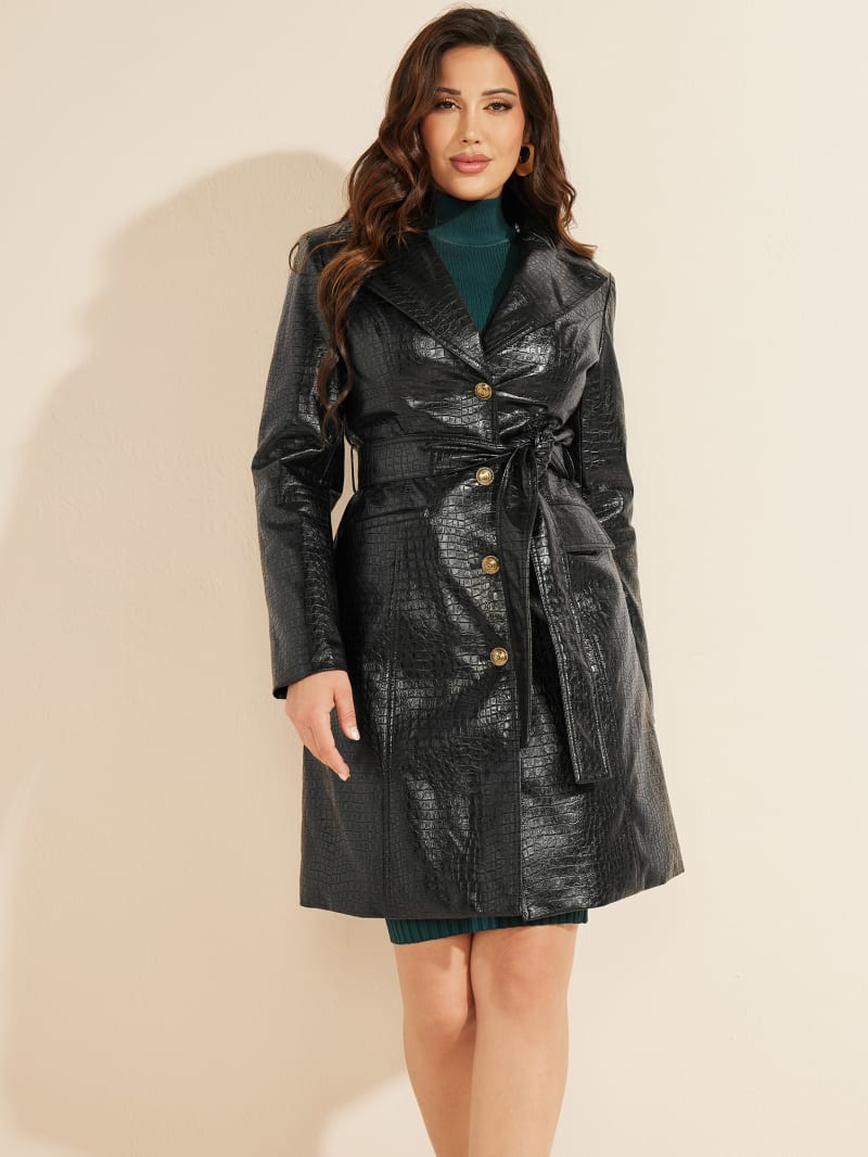 Black Women's Guess Delia Trench Jackets | 9635482-RF