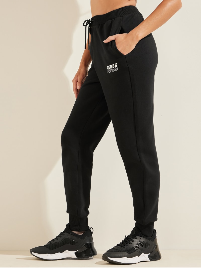 Black Women's Guess Eco Alisha Logo Joggers Pants | 2987465-XY