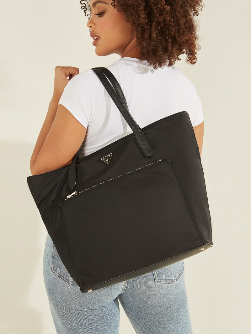 Black Women's Guess Eco Gemma Tote Bags | 5836497-QC