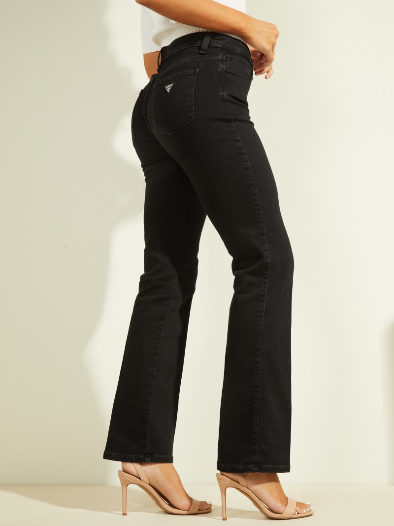 Black Women's Guess Eco Mid-Rise Sexy Straight Leg Pants | 7495162-LX