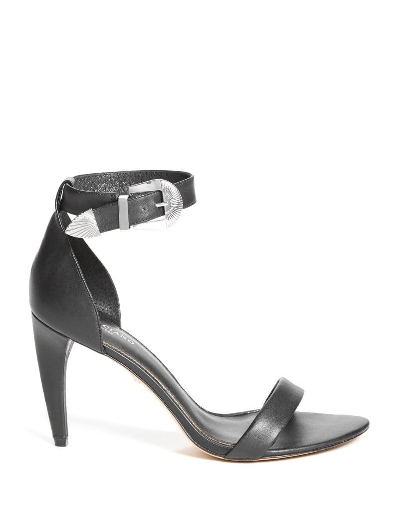 Black Women's Guess Elin Buckle Sandals | 8702365-VT