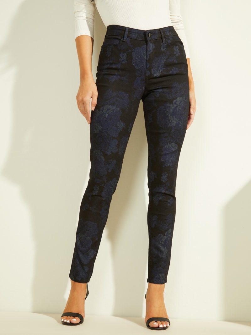 Black Women\'s Guess Floral 1981 Skinny Pants | 4560293-AB