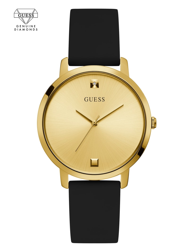 Black Women\'s Guess Gold-Tone Diamond Analog Watches | 4350178-JL