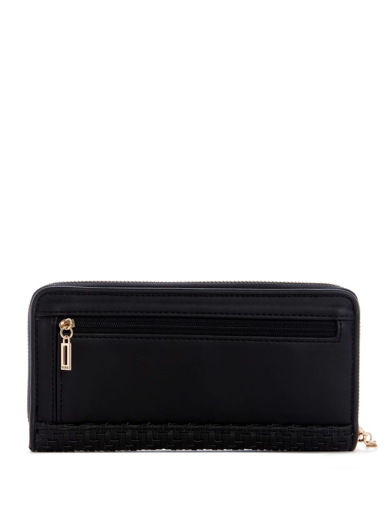 Black Women's Guess Hassie Large Zip-Around Wallets | 8426593-SX