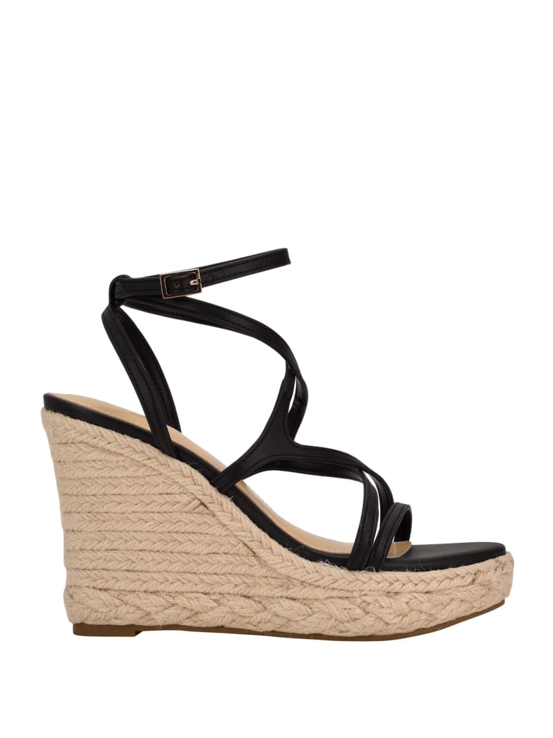 Black Women's Guess Hirani Espadrille Wedges | 7362109-ZU