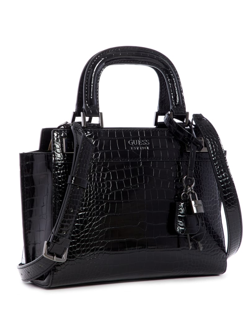 Black Women's Guess Katey Girlfriend Satchel Bags | 3641590-DN