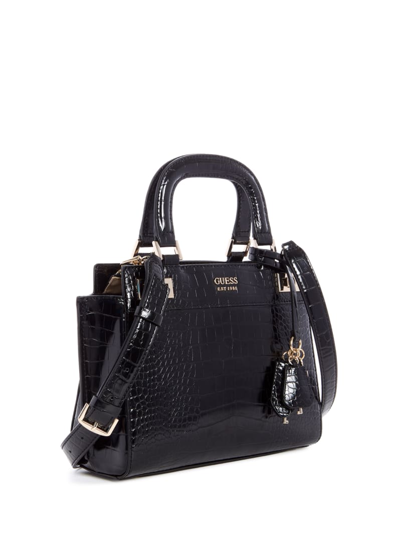 Black Women's Guess Katey Girlfriend Satchel Bags | 4261785-MU