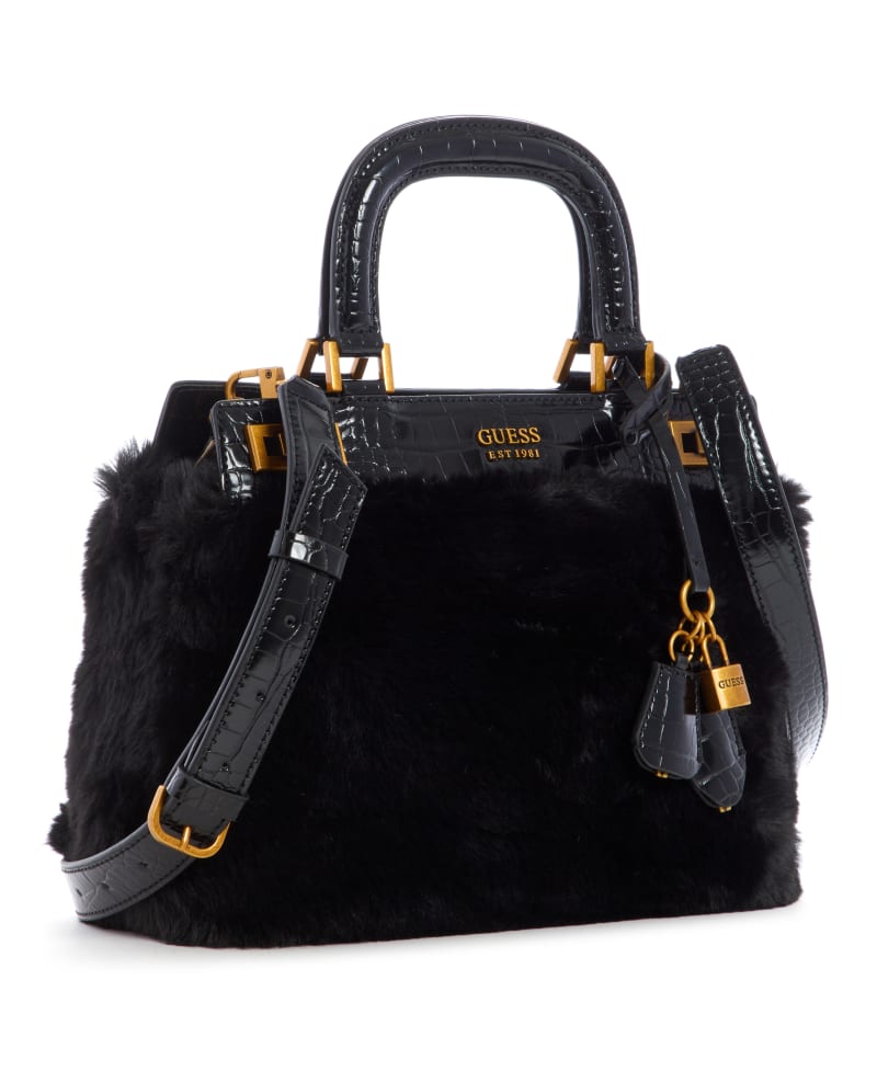 Black Women's Guess Katey Luxe Satchel Bags | 4638102-FM