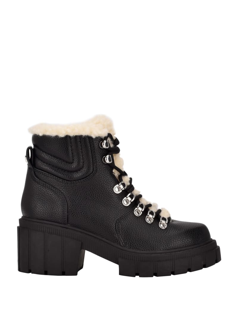 Black Women's Guess Kiele Sherpa-Lined Hiker Boots | 8351047-NI