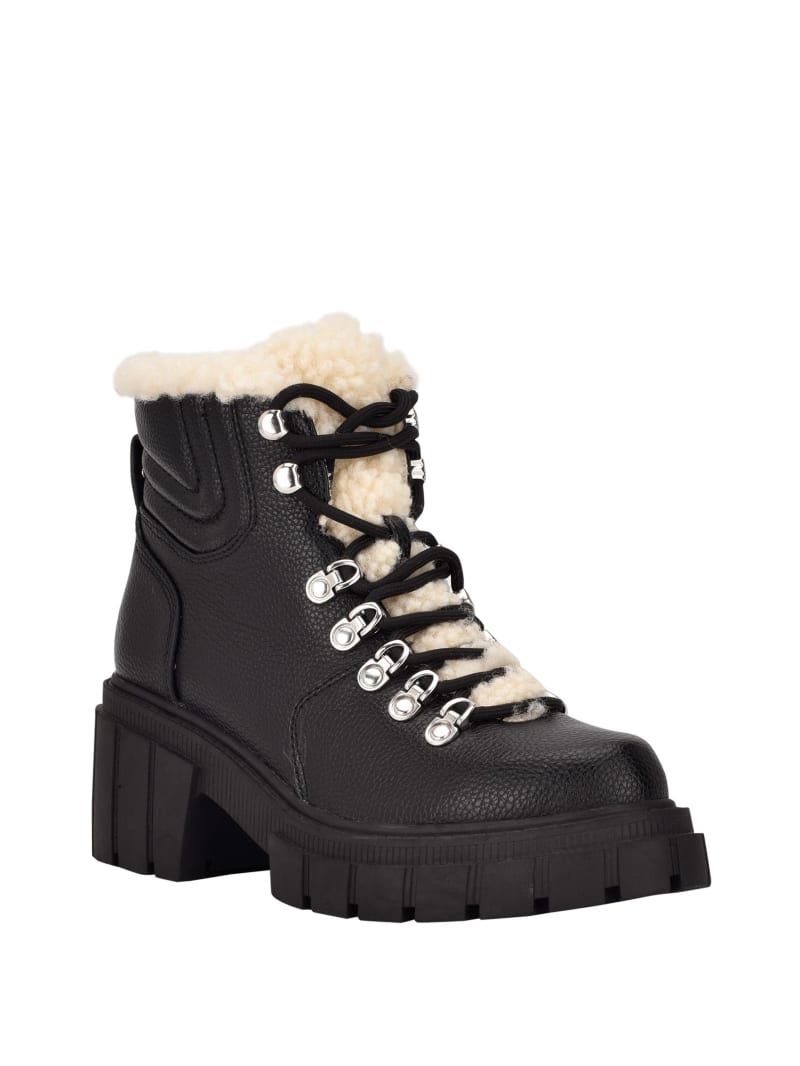 Black Women\'s Guess Kiele Sherpa-Lined Hiker Boots | 8351047-NI