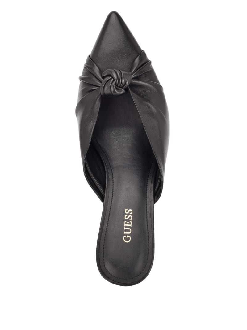 Black Women's Guess Knot Front Pointed Toe Mules | 4123685-PE