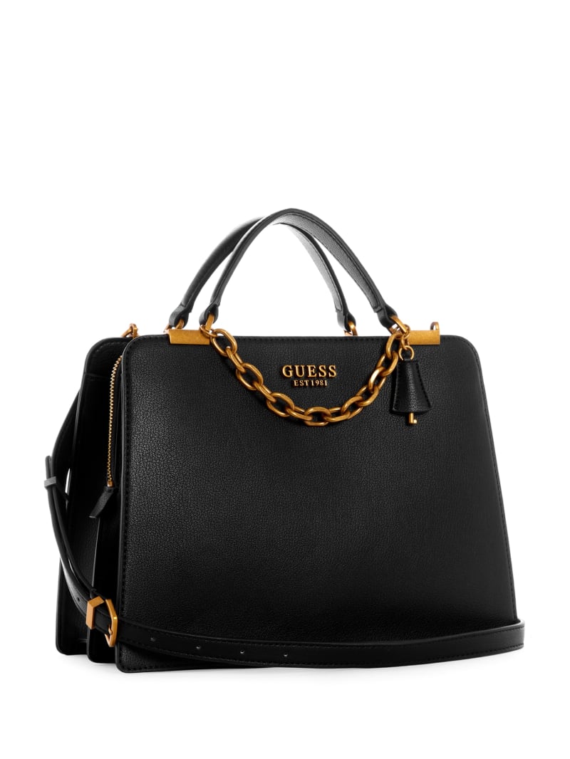 Black Women's Guess Kristle Girlfriend Satchel Bags | 5128367-OG