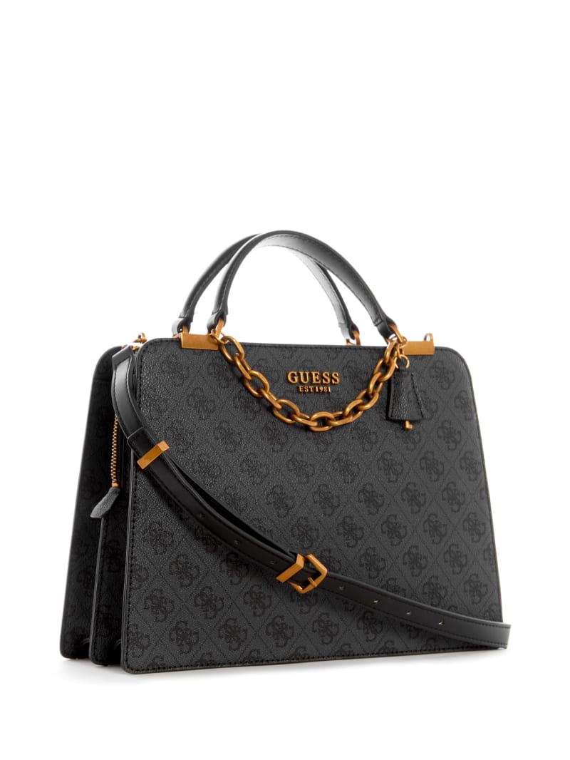 Black Women's Guess Kristle Girlfriend Satchel Bags | 9243061-PB