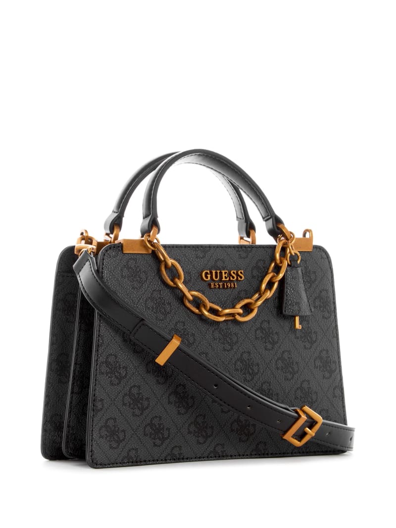 Black Women's Guess Kristle Satchel Bags | 9810524-VJ