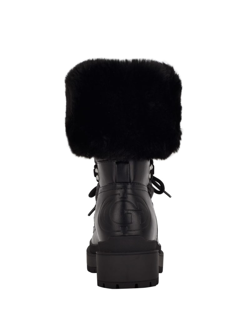 Black Women's Guess Larya Faux-Fur Snow Boots | 0958614-RD