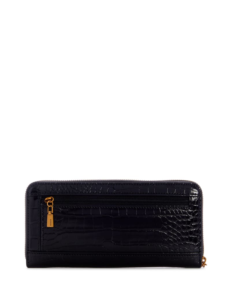 Black Women's Guess Laurel Large Zip-Around Wallets | 7913428-PX