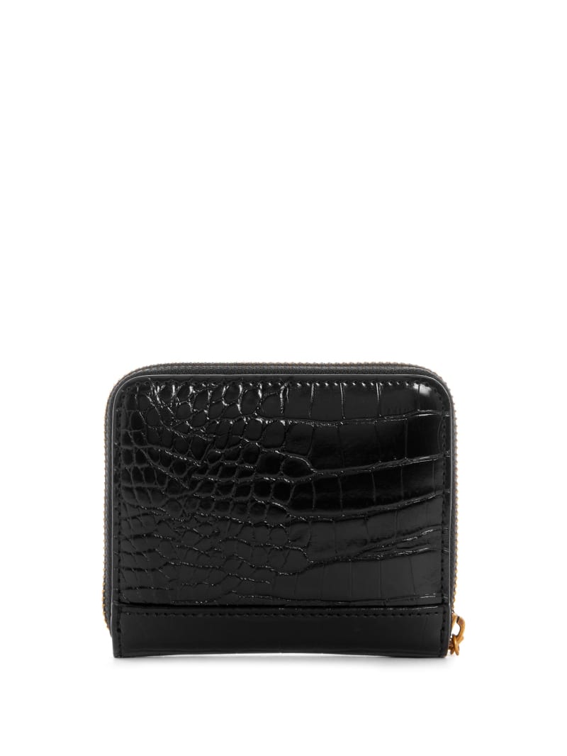 Black Women's Guess Laurel Small Zip-Around Wallets | 5089643-KN