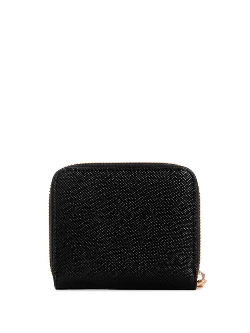 Black Women's Guess Laurel Small Zip-Around Wallets | 6213495-CN