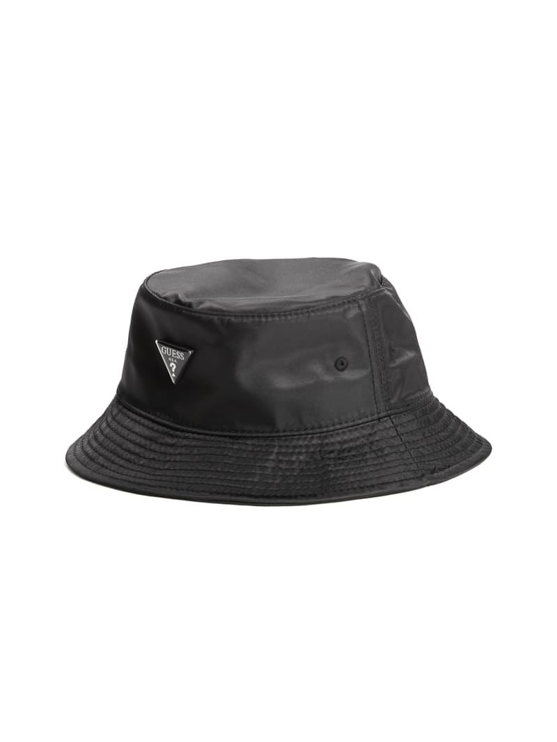 Black Women's Guess Logo Emblem Nylon Bucket Hats | 4807529-HJ