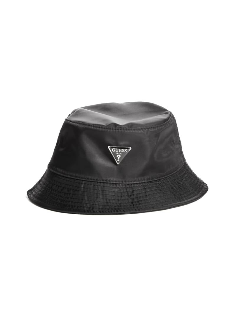 Black Women\'s Guess Logo Emblem Nylon Bucket Hats | 4807529-HJ