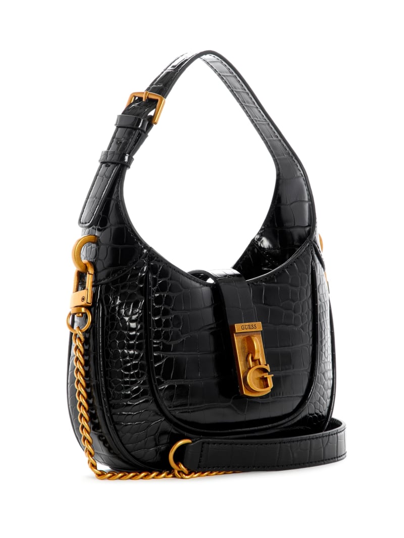 Black Women's Guess Maimie Croc Mini Bag | 6579208-VH