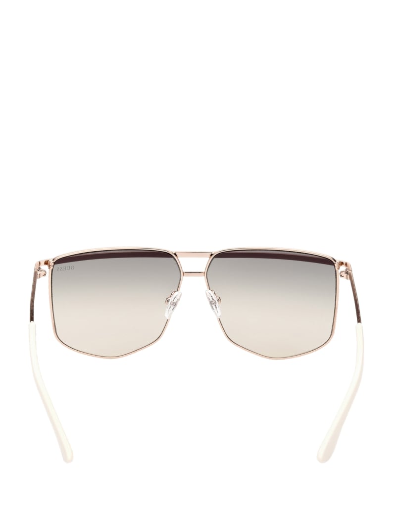 Black Women's Guess Metal Brow Bar Geometric Sunglasses | 6105897-SD